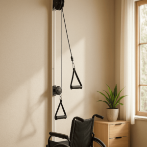 Sistema tvirtinama prie sienos palikdama laisvos vietos judėti.