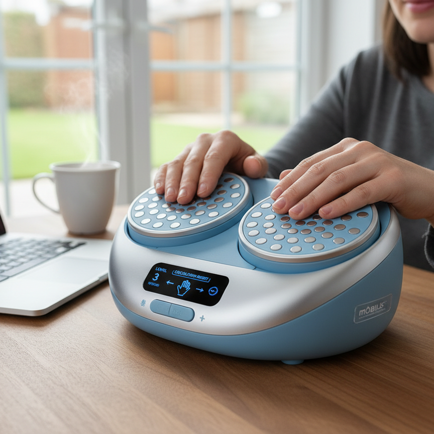 ErgoFlow V1 yra magnetinis treniruoklis, kuris gerinti rankų kraujotaką